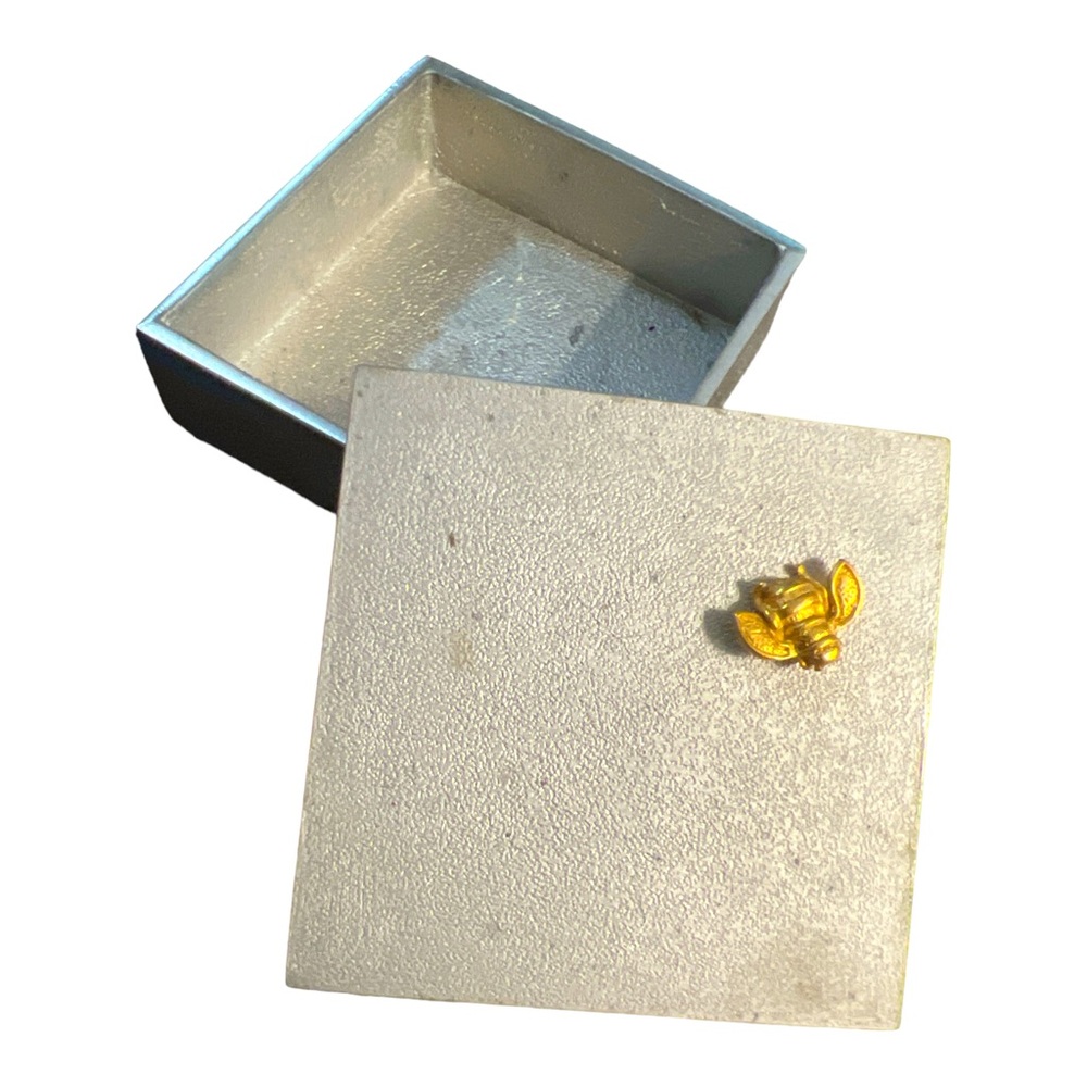 Vintage Vilmain Danforth Pewter Bee Trinket‎ Keepsake Box, Trinket Box